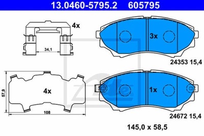 ZAPATAS DE FRENADO PARTE DELANTERA ATE 13.0460-5795.2  