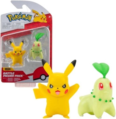 POKEMON Figurka Bitewna PIKACHU + CHIKORITA