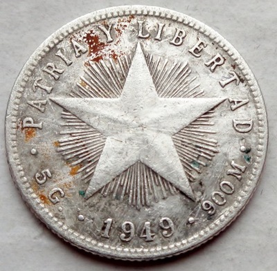 Kuba - 20 Centavos - 1949 - srebro