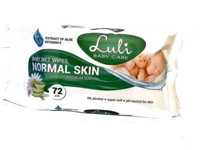 Luli Baby Care | Normal Skin Nawilżane chusteczki dla dzieci 72 szt.