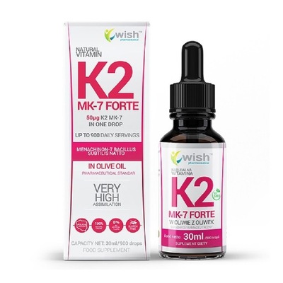 Wish Naturalna Witamina K2 MK-7 Forte w kroplach 30 ml