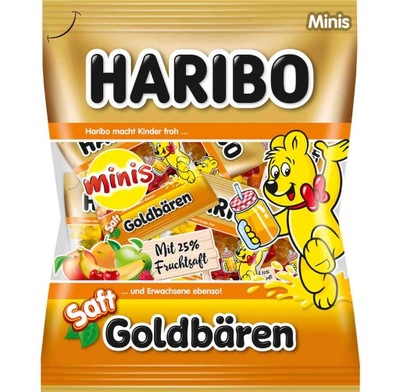 HARIBO ŻELKI GOLDBAREN SAFT MINIS PACZUSZKI 220g