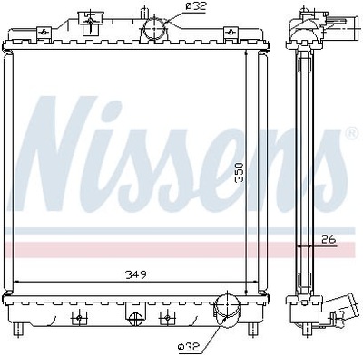 РАДИАТОР ДВИГАТЕЛЯ NISSENS 63312
