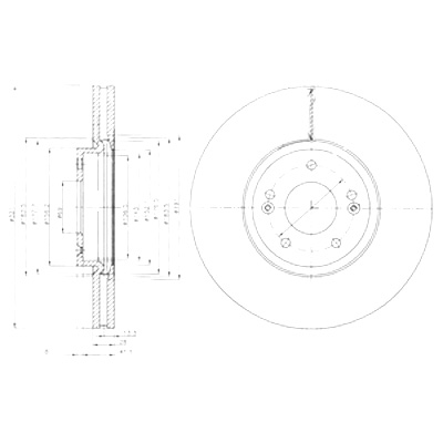 DRIVE+ ДИСКИ ТОРМОЗНЫЕ ТОРМОЗНЫЕ 2 ШТУКИ. ПЕРЕД HYUNDAI SANTA FE II 2.2D 05-11