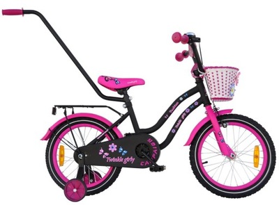 Rower 16 cali TWINKLE GIRLY Fashion BLACK/Pink MAT
