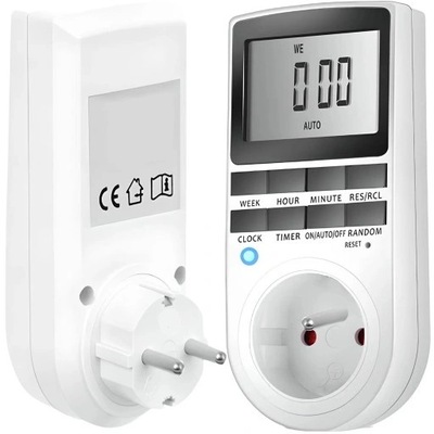 2 x PROGRAMATOR CZASOWY WŁĄCZNIK WYŁĄCZNIK LCD CYFROWY HARMONOGRAM 7 DNI 10