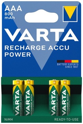 4x AKUMULATORKI BATERIE VARTA R3 AAA 800mAh