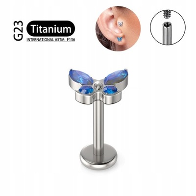 Titanium G23 ASTM F136 Stud Ear Tragus Cartil