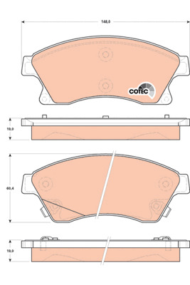 КОЛОДКИ ТОРМОЗНЫЕ - КОМПЛЕКТ COTEC GDB1843