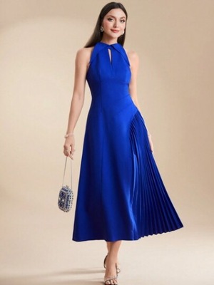 SHEIN SUKIENKA MIDI GRANATOWA BEZ RĘKAWÓW ROZMIAR XL 545