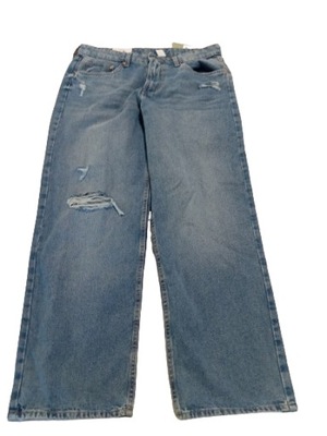 SPODNIE JEANSOWE JEANSY NISKA TALIA H&M BAGGY r.42