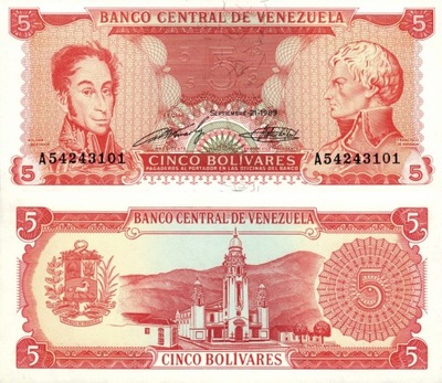 # WENEZUELA - 5 BOLIVARES - 1989 - P-70 - UNC