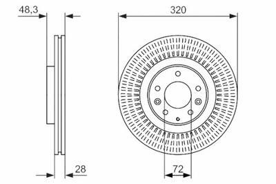 BOSCH DISCS BRAKE 2SZT. FRONT FORD USA EDGE LINCOLN MKX MAZDA  