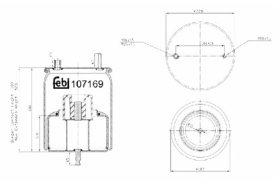 FEBI BILSTEIN BOLSA DE AIRE NEUMÁTICA SUSPENSIONES PNEUMATYCZNEGO PARTE TRASERA P VOLVO FH FH II  