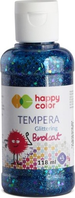 Farba Tempera brokatowa 118ml, niebieski, Happy Co