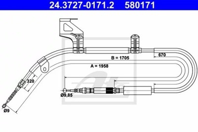 ATE 24.3727-0171 CIĘGŁO, ТОРМОЗ СТОЯНОЧНИЙ