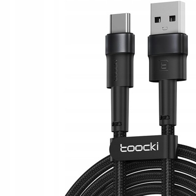 Kabel Toocki USB - USB 3.1 typ C 3 m czarny
