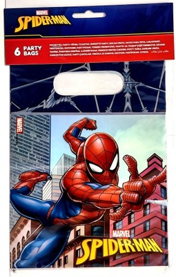 Torebki foliowe urodzinowe Spider-Man 6 szt.