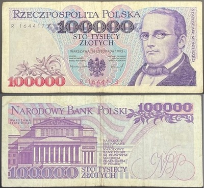 100000 zł 1993 r. Moniuszko stan 3 seria R