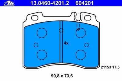 КОЛОДКИ ТОРМОЗНОЙ MERCEDES W124, W210 E-KLASA