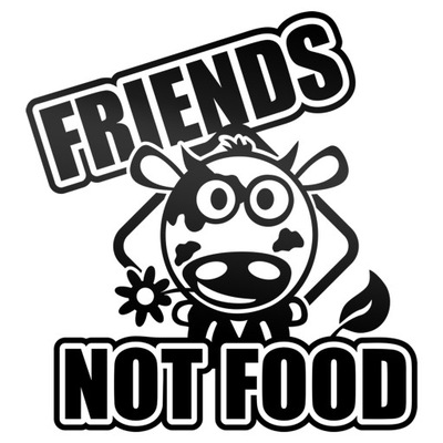 FRIENDS NOT FOOD - odblaskowa naklejka na auto