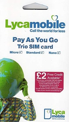 KARTA SIM LYCAMOBILE UK Lyca Mobile --- AKTYWOWANA