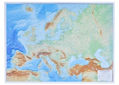 EUROPA 3D MAPA PLASTYCZNA FIZYCZNA TRÓJWYMIAROWA GLOBAL MAP