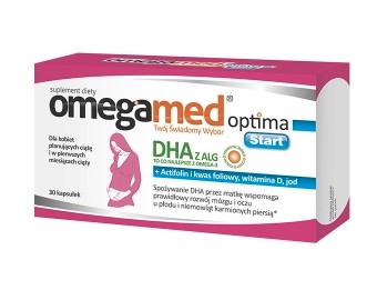 Omegamed Optima Start DHA witamina D actifolin jod 30 kapsułek