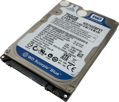 Dysk twardy HDD 2,5'' WD Scorpio Blue WD7500BPVT 750GB 8MB 5400rpm SATA II