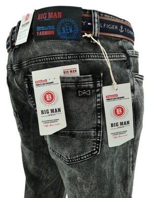 SPODNIE MĘSKIE JEANS SZARE 036A W39 102 - 104 CM