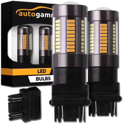 Żarówka P27/7W LED 3157 Dual Color 66xSMD biały + pomarańczowy 2 szt.