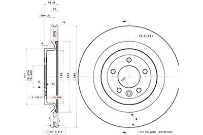 BREMBO ДИСК ДИСКОВЫЕ ТОРМОЗНОЕ 2SZT. ЗАД LAND ROVER DEFENDER DISCOVERY V 