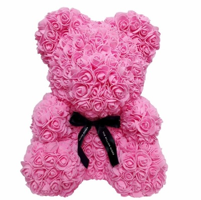 ROSE BEAR MIŚ Z RÓŻ 40cm - RÓŻOWY