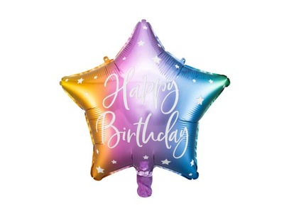 Balon foliowy gwiazda Happy Birthday Urodziny