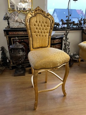 Hoker - stylowe krzesło barowe BAROK złote