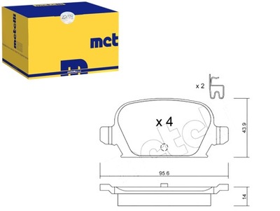 MET22-0541-0 ZAPATAS DE FRENADO OPEL CORSA C 1,8 16V  