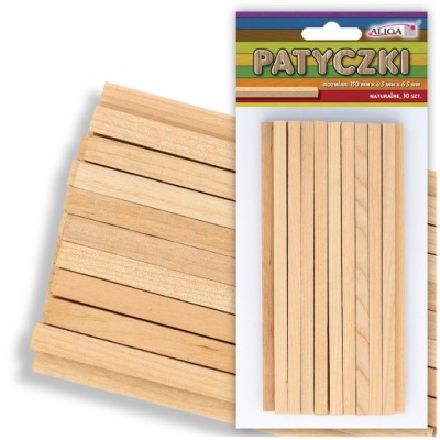 Patyczki DREWNIANE Naturalne SŁUPKI Akcesoria do Scrapbookingu Rękodzieła