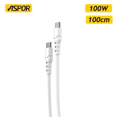 Kabel ASPOR USB Typ C - USB Typ C 100W 1m Biały