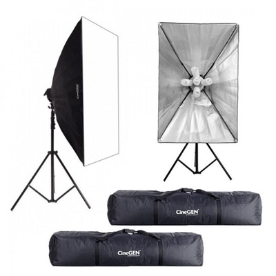 Lampy studyjne fotografia TravelStudio zestaw 2x 80x120 10x85W