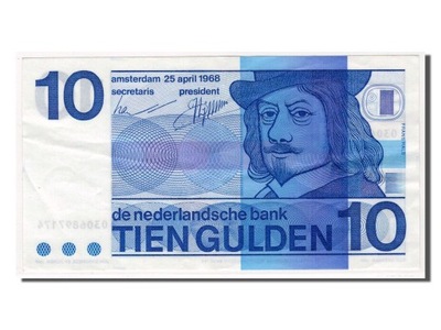 Banknot, Holandia, 10 Gulden, 1968, AU(55-58)