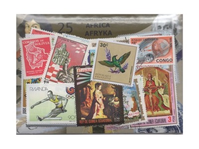 Pakiet 25 znaczków pocztowych - AFRYKA