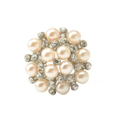 Kryształowe kryształki ze sztucznych pereł wsuwany szalik z klipsem w kształcie pierścienia, uchwyt na klamrę srebrną
