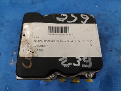 Насос abs nissan note 0265235047 фото №1