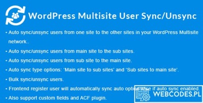 Wtyczka WordPress Multisite User Sync/Unsync