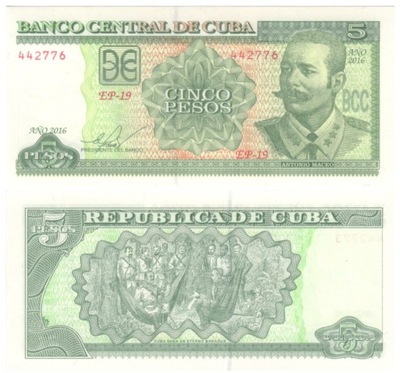 KUBA CUBA 5 PESOS 2016 P-116p UNC