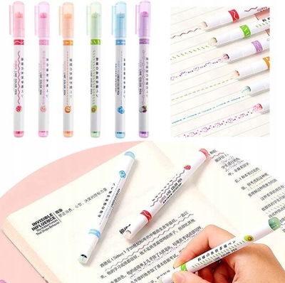 Curve Highlighter Pen Set,Colored Curve Pens,Multi