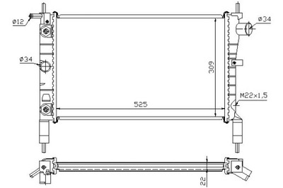 РАДИАТОР ДВИГАТЕЛЯ OPEL ASTRA F ASTRA F КЛАСИЧЕСКИЙ 1.4