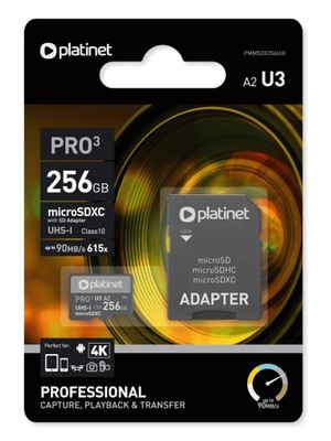 Karta pamięci microSD SDXC Platinet A2 UIII 256 GB