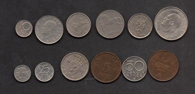 NORWEGIA- ZESTAW MONET