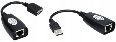 PRZEDŁUŻACZ USB MYSZKI EXTENDER RJ45 PO LAN 60M 5e